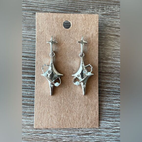 Star statement dropped earrings A122 - Picture 2 of 4